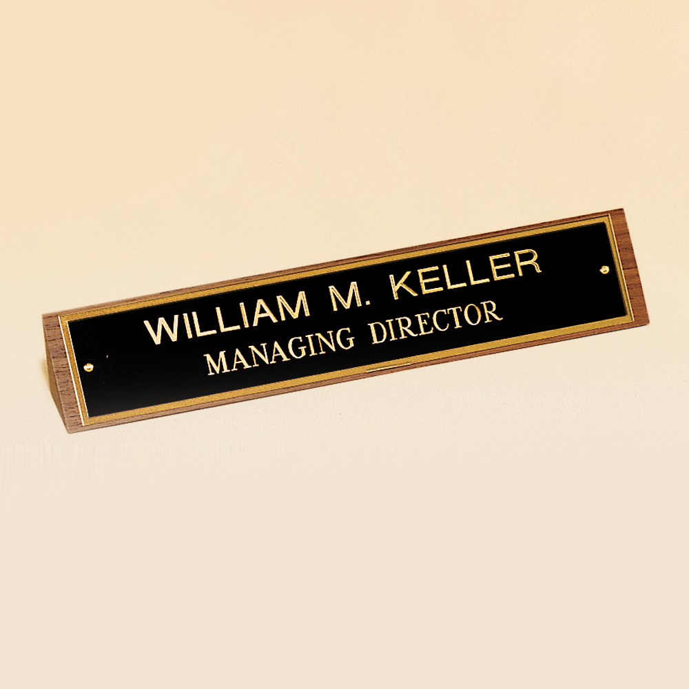 American Walnut Name Plate - Awards for Less