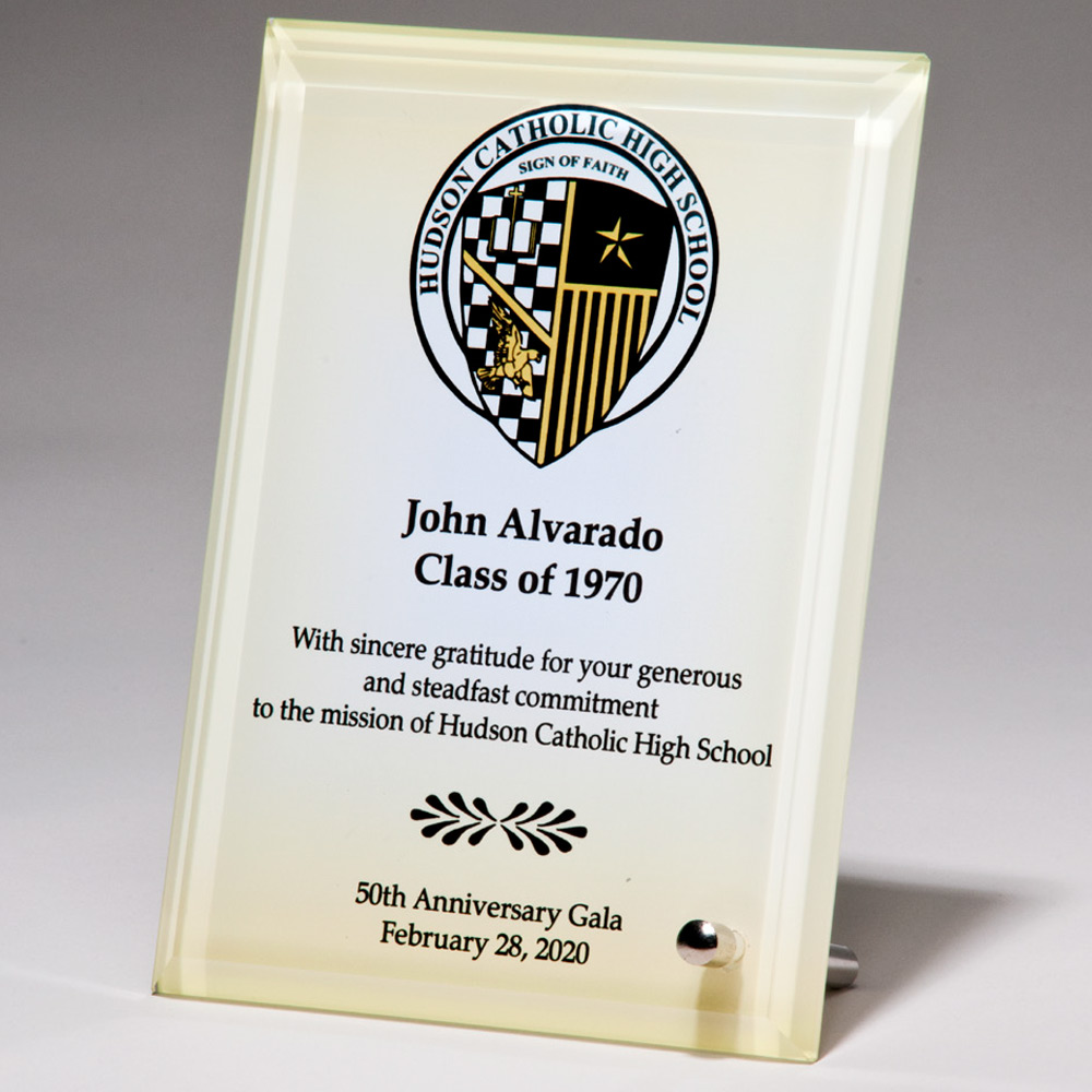 Personalize Your Glass Award with FourColor Reproduction Awards for Less
