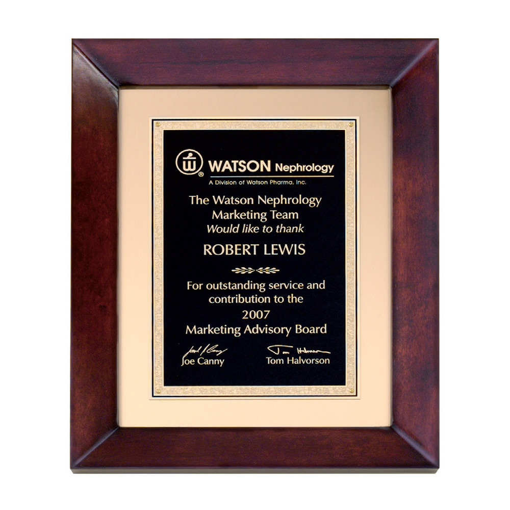 Cherry Finish Wood Frame Plaque - Awards for Less